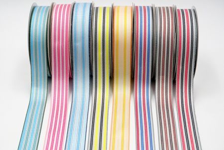 three color stripe woven ribbon
